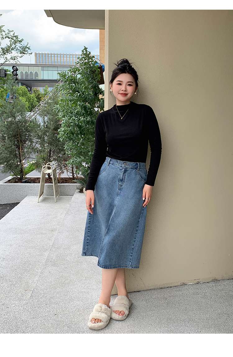 30代ファッション フィット感抜群の長袖モックネックトップス