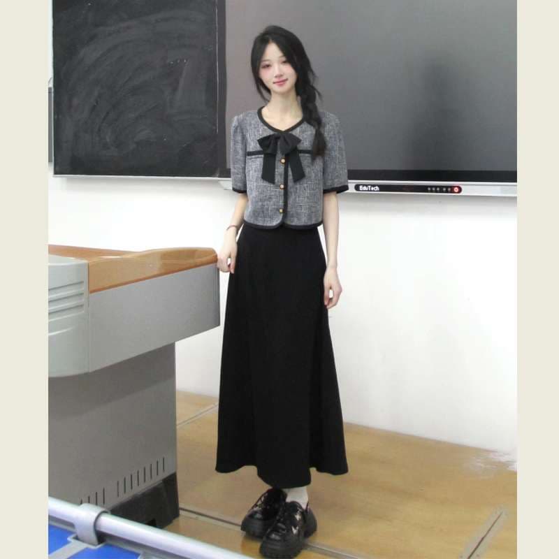 30代ファッション 教師風ワンピースセット