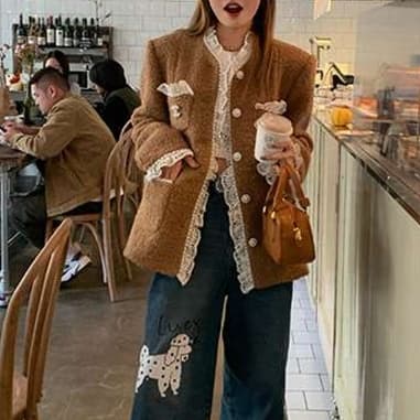 30代ファッション 柔らかモヘアブレンドコート