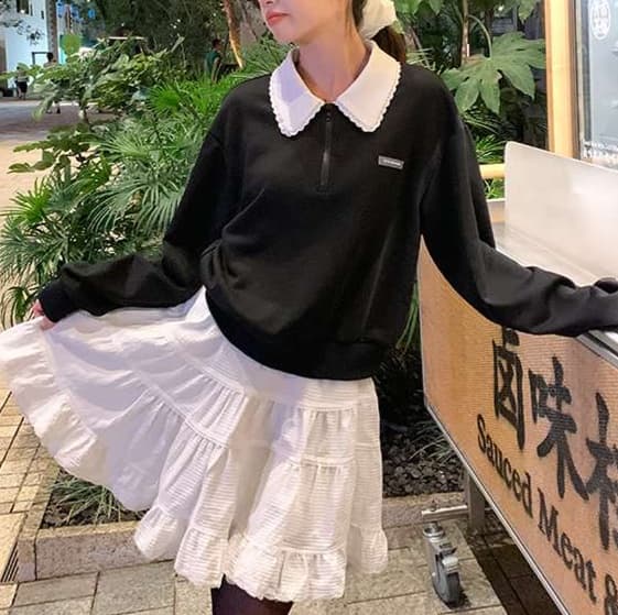 30代ファッション ピーターパン衿大人のカットソー