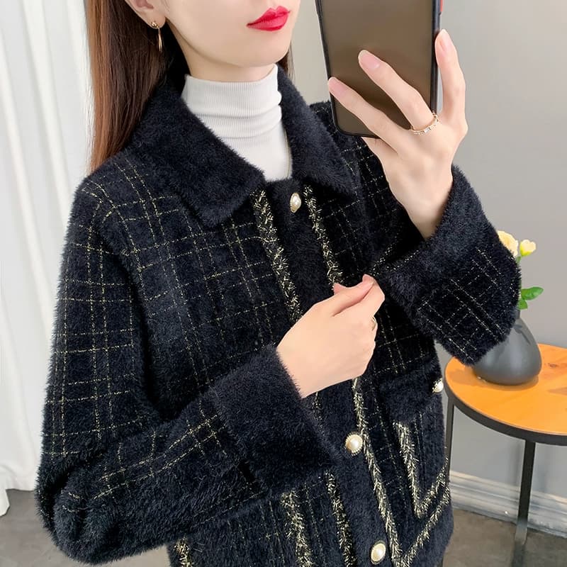 30代ファッション  ふわふわツイードジャケット