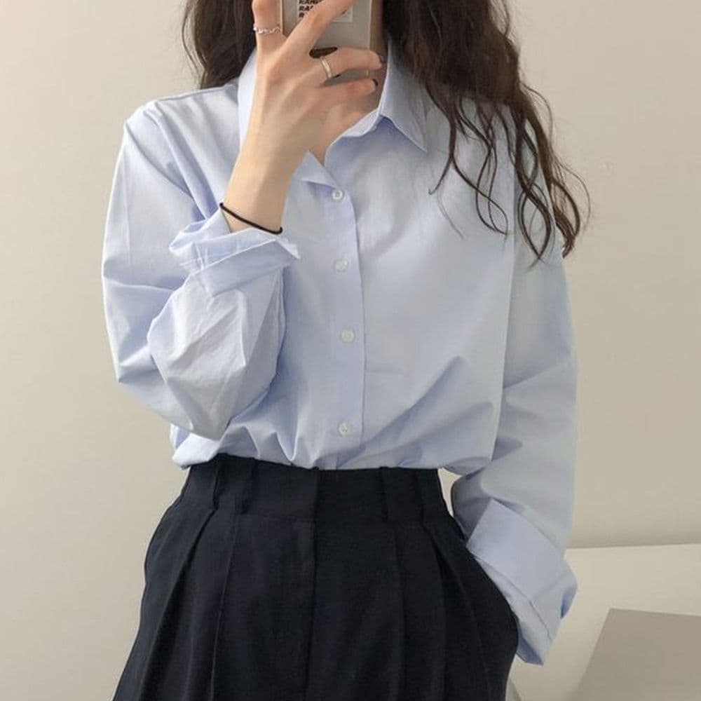 30代ファッション きれいめ薄手シャツブラウス 長袖レディース