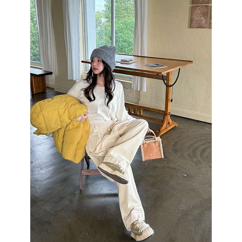 30代ファッション ゆったりオーバーサイズロングスリーブシャツ