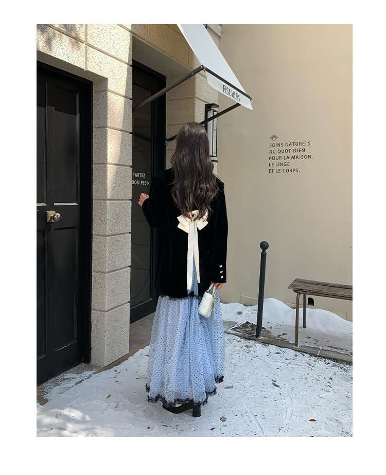 30代ファッション ふんわりチュールロングスカート