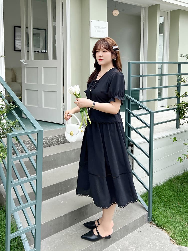 30代ファッション 優雅なレトロ風フレアスカート