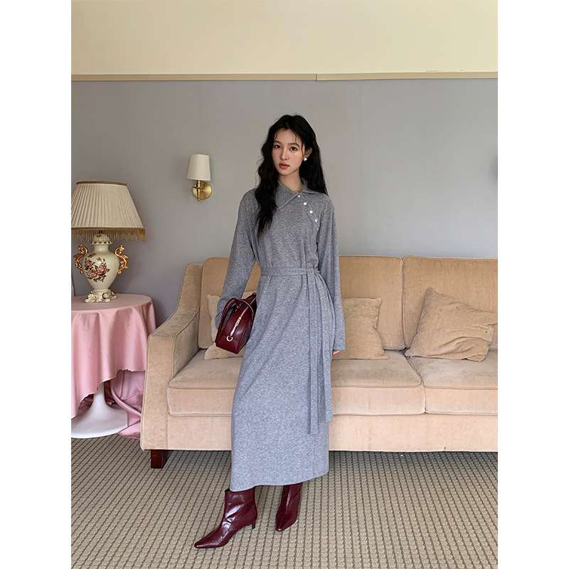 30代ファッション クラシカルロングワンピース