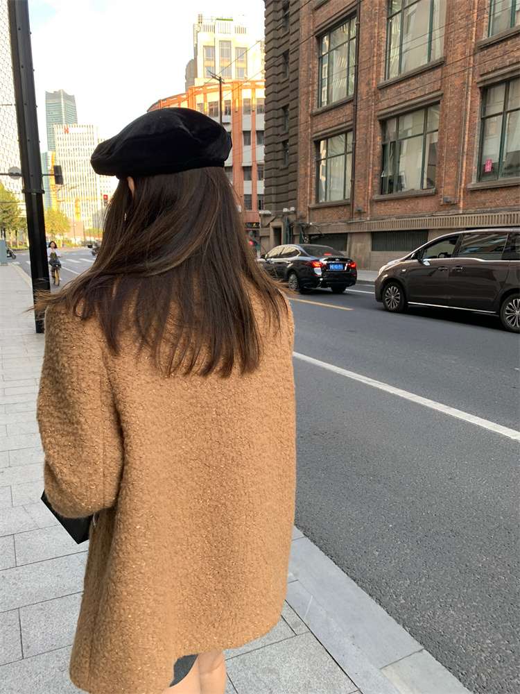 30代ファッション 柔らかモヘアブレンドコート