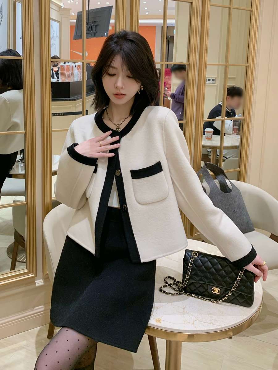 30代ファッション ウール混クラシカルショートジャケット
