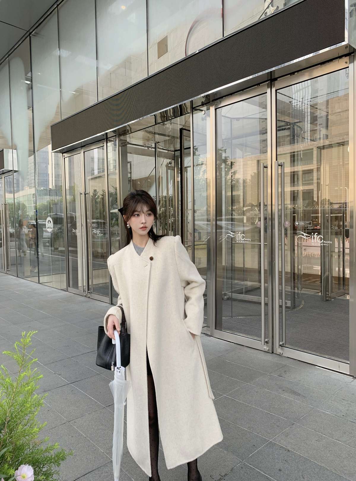 30代ファッション ウール混シティコート