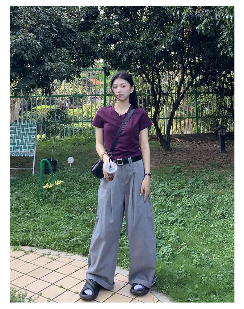 30代ファッション ワイドスラックス