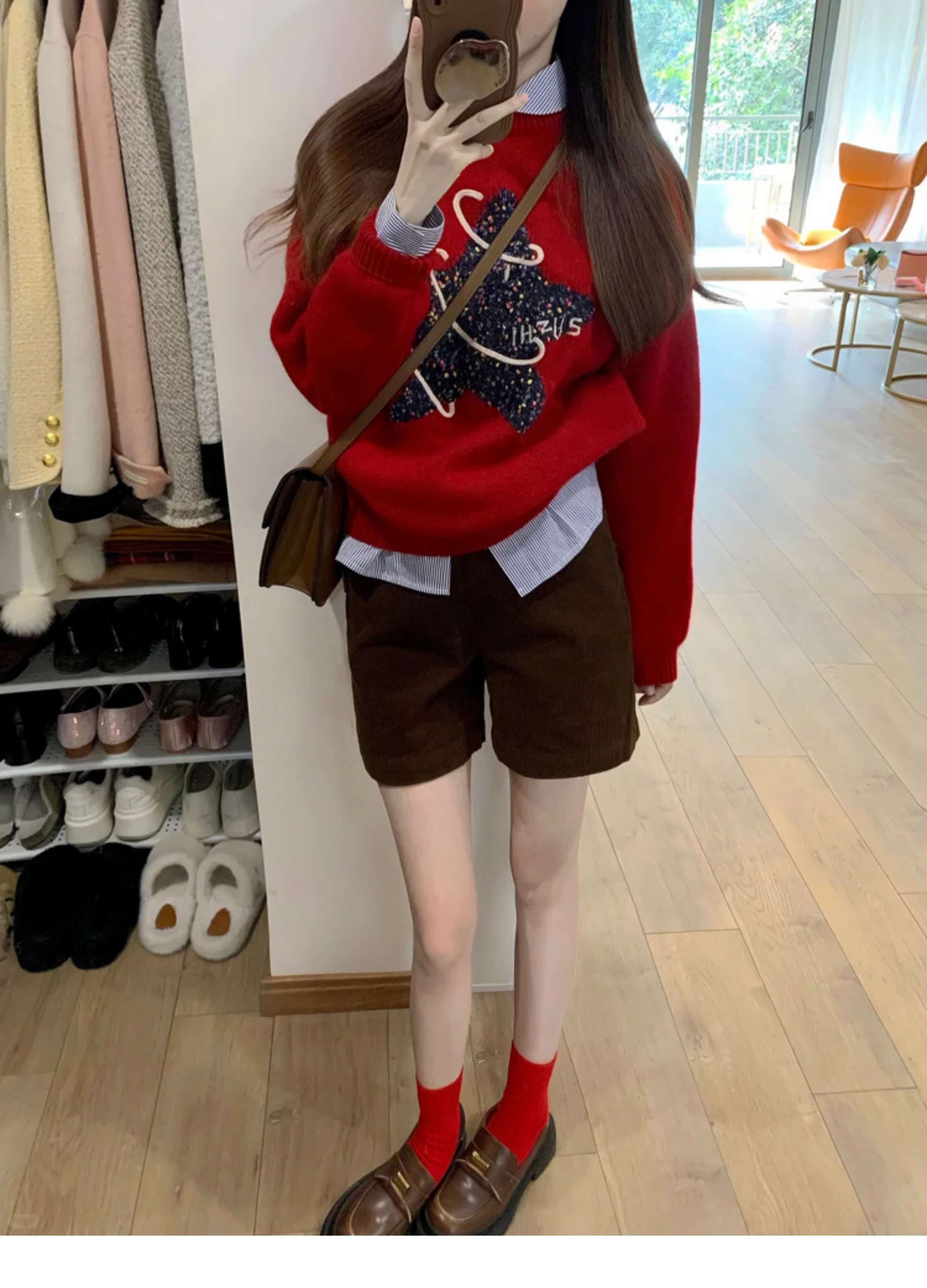 30代ファッション 大人カジュアル膝上ショートパンツ