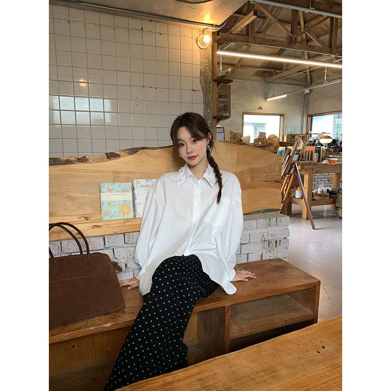 30代ファッション ハートドット柄ストレートパンツ