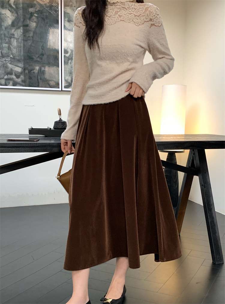 30代ファッション ロングフレアスカート