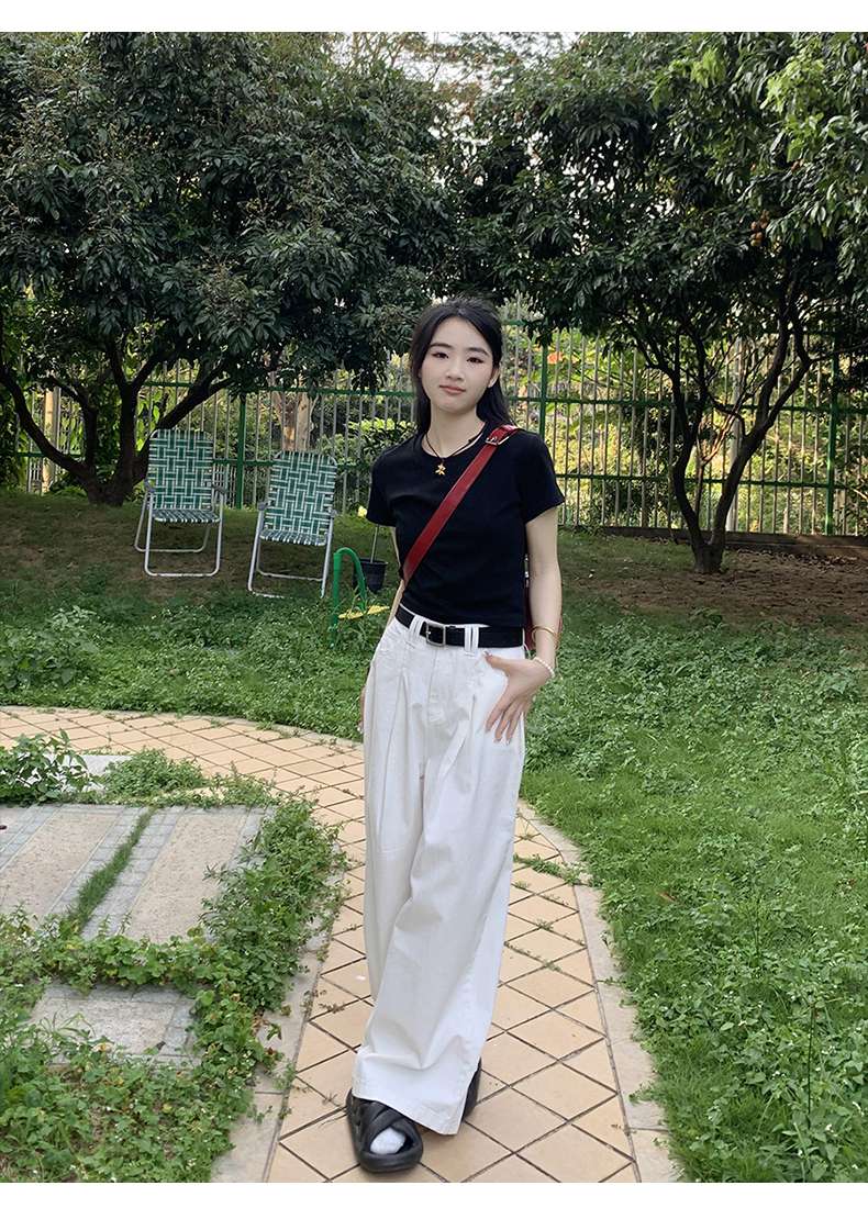 30代ファッション ワイドスラックス
