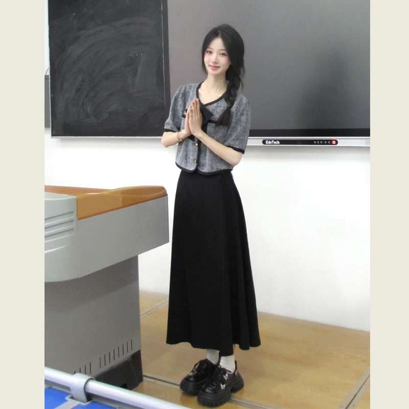 30代ファッション 教師風ワンピースセット