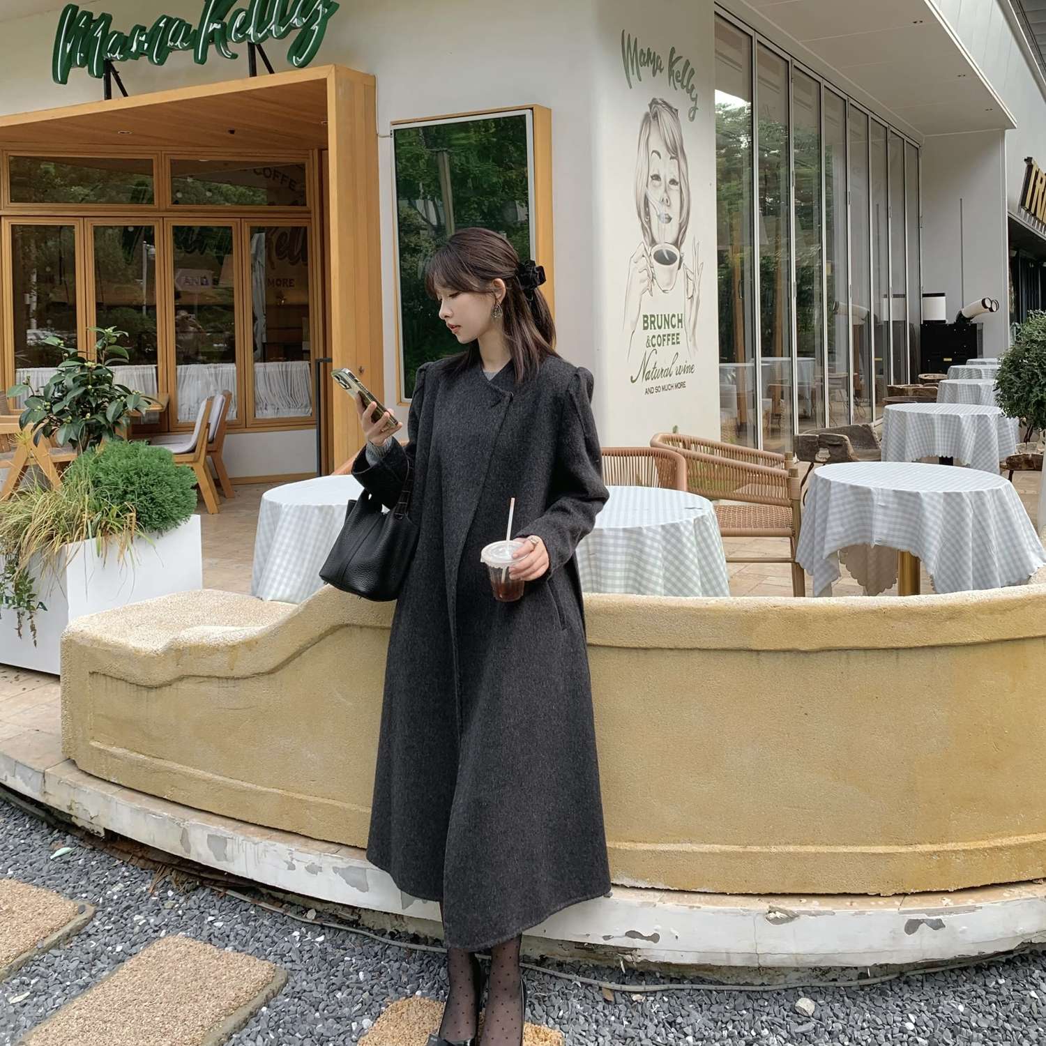 30代ファッション ウール混シティコート