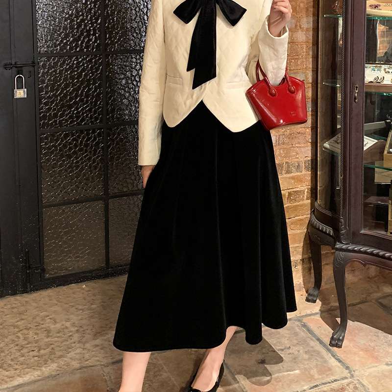 30代ファッション ロングフレアスカート