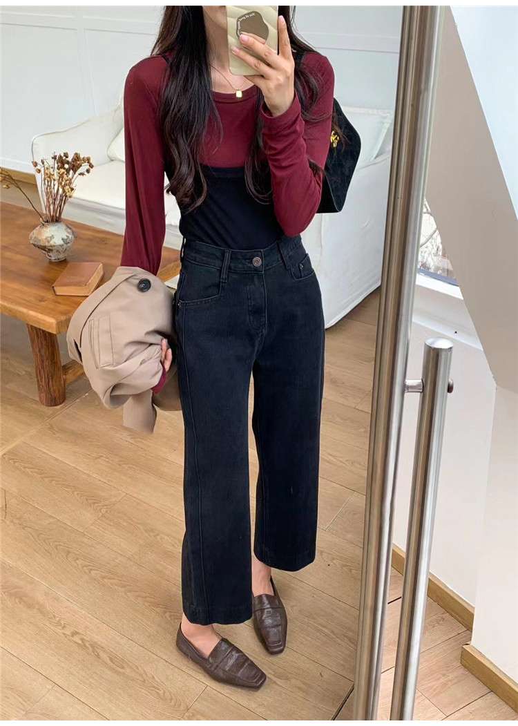 30代ファッション レトロ風ハイウエストワイドパンツ