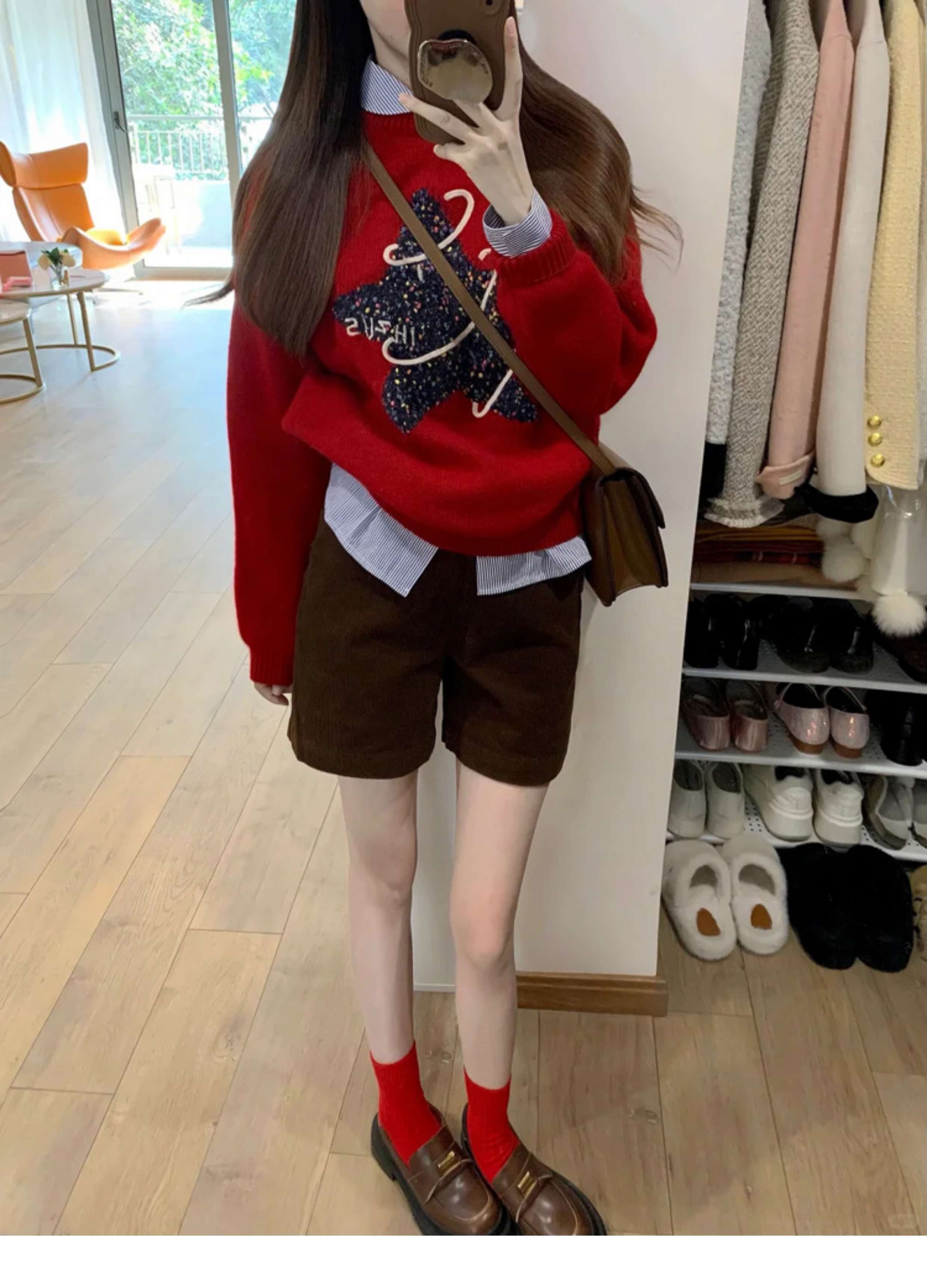 30代ファッション 大人カジュアル膝上ショートパンツ