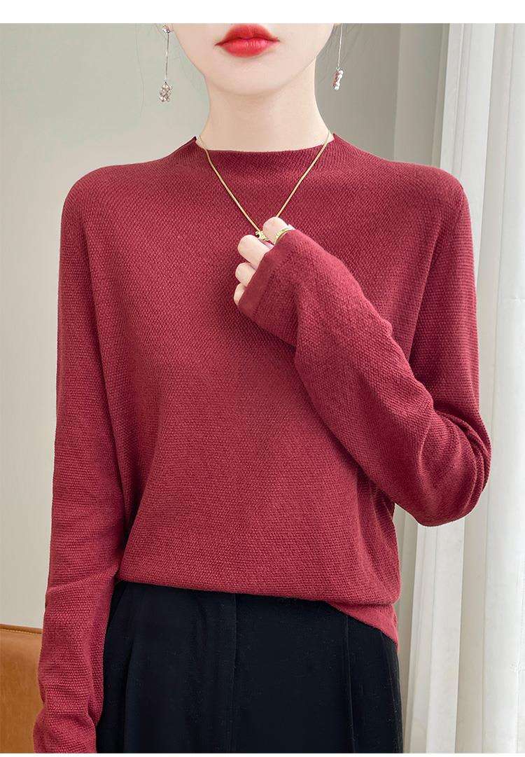 30代ファッション 上品な質感のシンプルニット