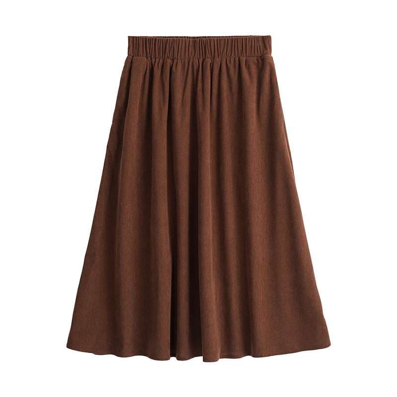 30代ファッション レトロ風ロングフレアスカート