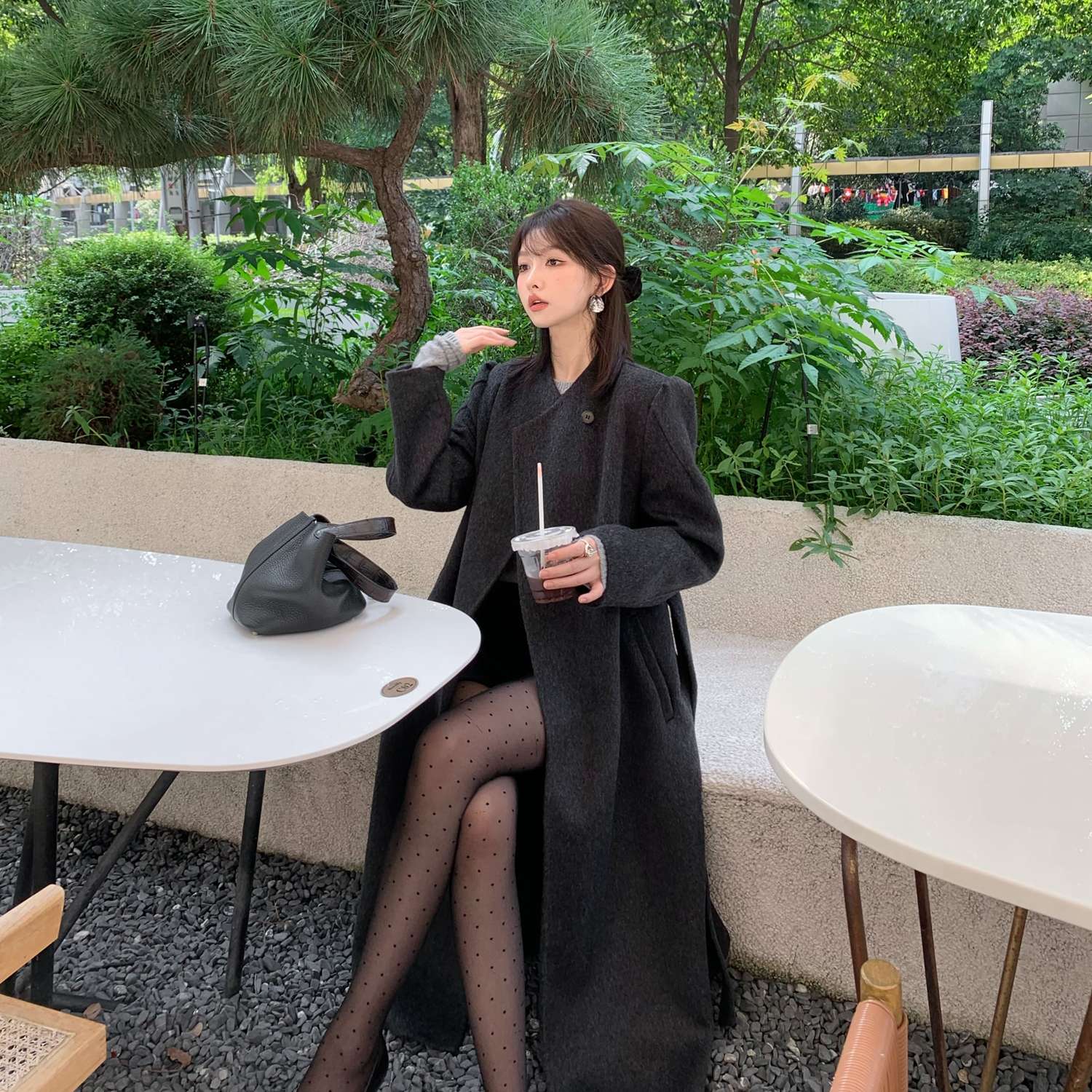 30代ファッション ウール混シティコート