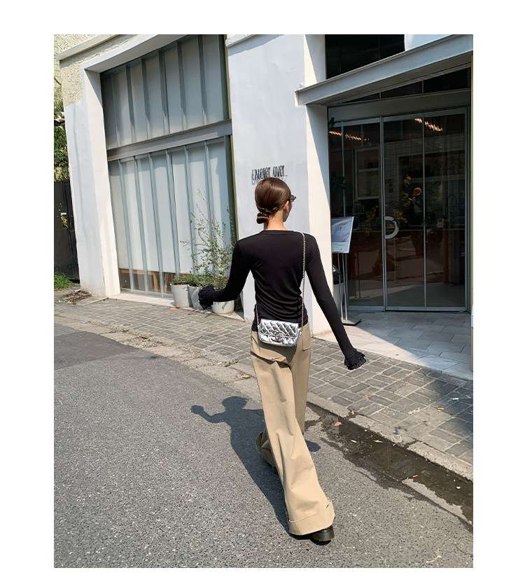 30代ファッション ワイドシルエットロングパンツ