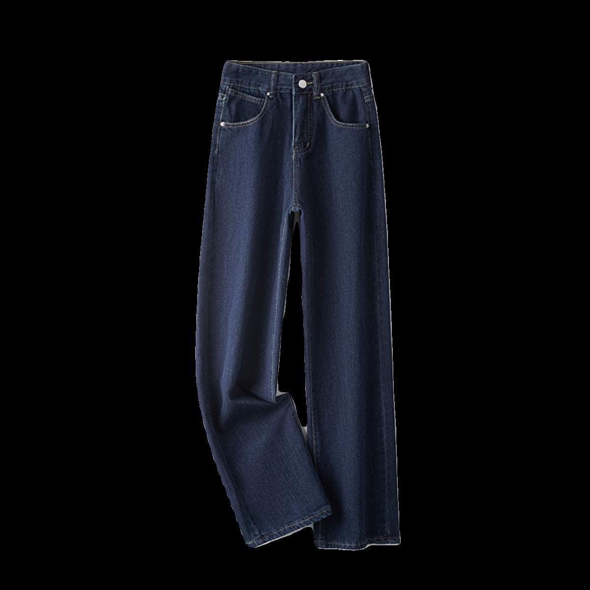 30代ファッション ゆったりストレートデニムパンツ