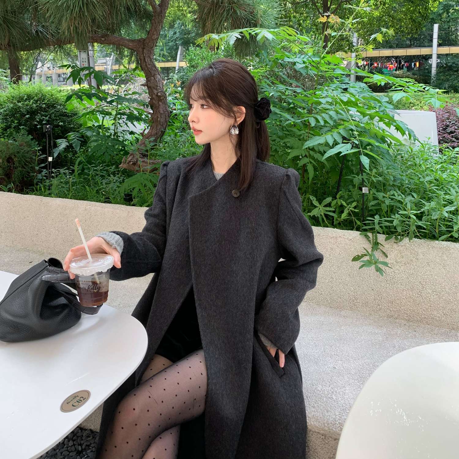 30代ファッション ウール混シティコート