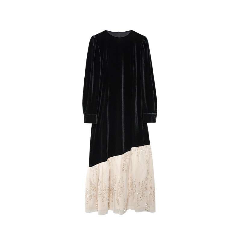 30代ファッション シアーレイヤード大人ワンピース