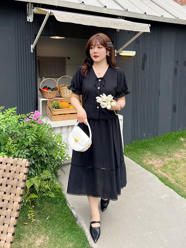 30代ファッション 優雅なレトロ風フレアスカート