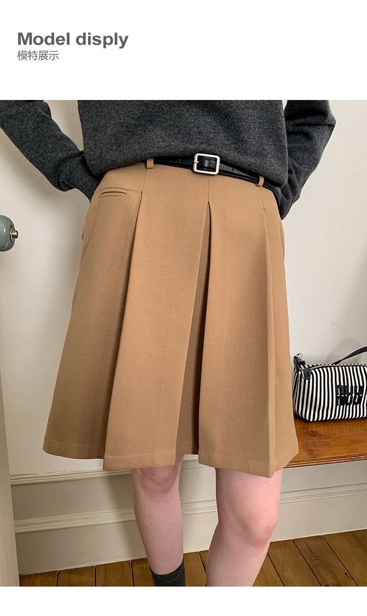 30代ファッション プリーツラップスカート