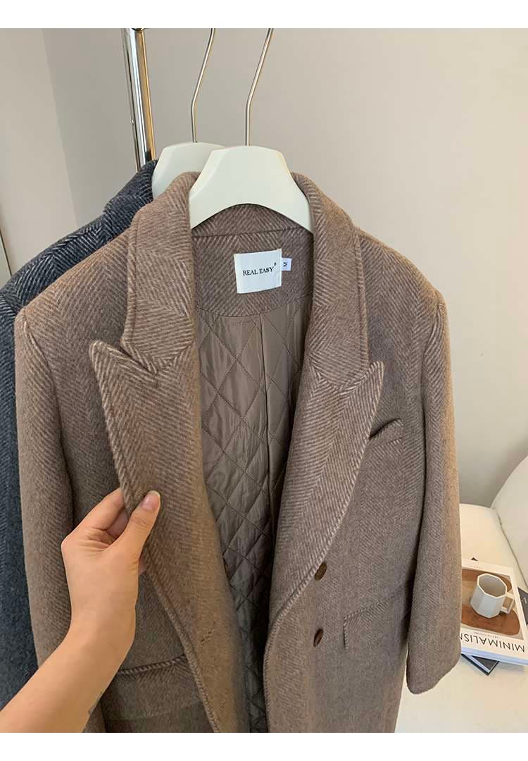 30代ファッション ウール混オーバーサイズロングコート