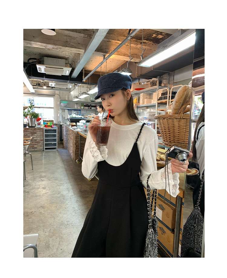 30代ファッション ゆったりワイドサロペット