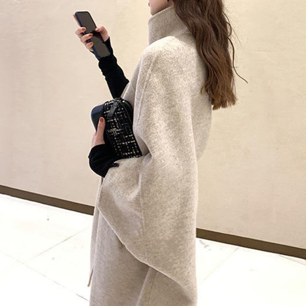 30代ファッション 大人上品ラシャコート ゆったりロング丈チェスターコート