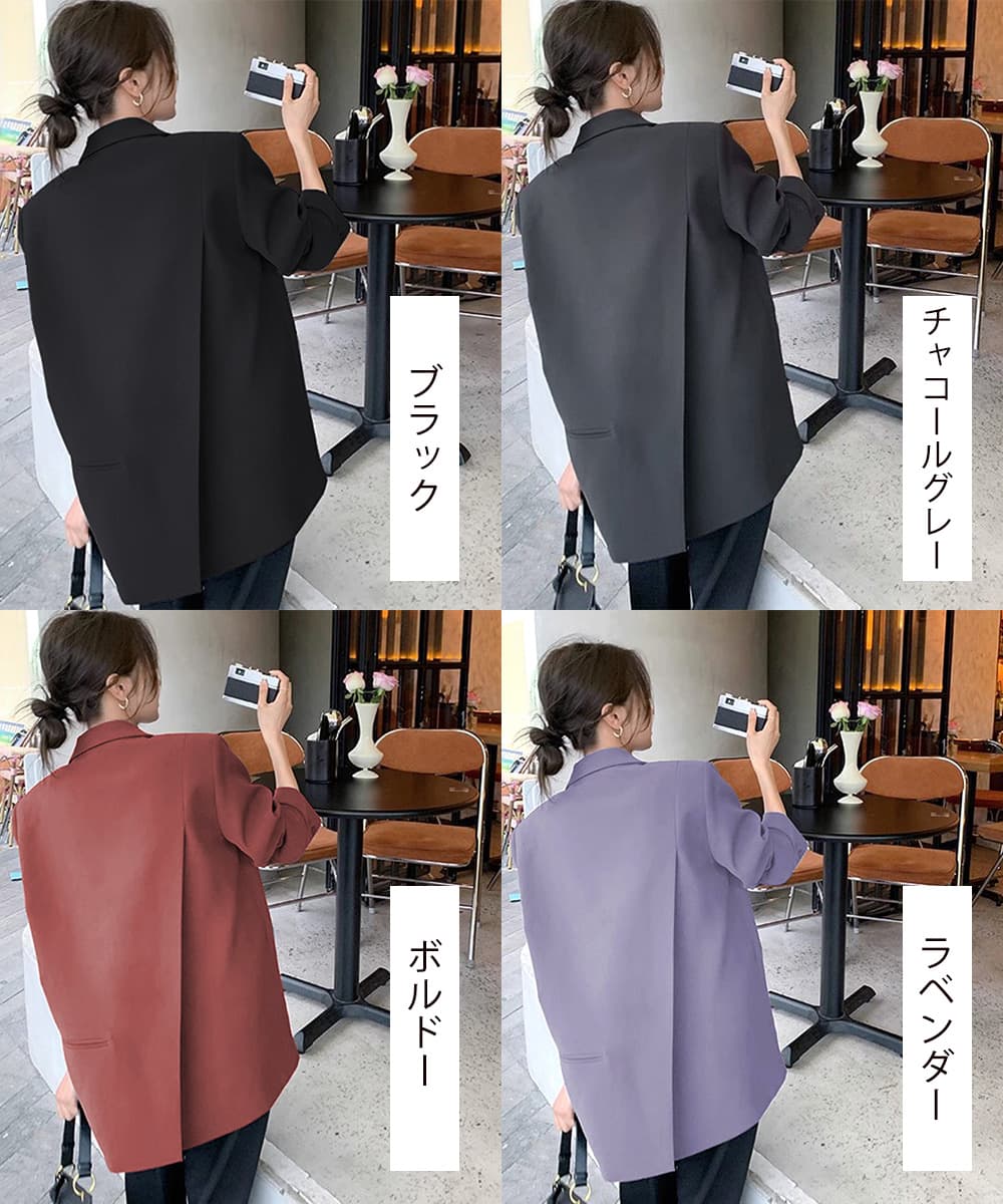 30代ファッション ゆったりテーラードジャケット レディース オーバーサイズアウター
